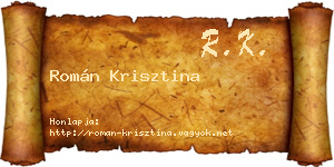 Román Krisztina névjegykártya